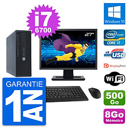 PC HP 400 G3 SFF Ecran 27" Intel i7-6700 RAM 8Go Disque 500Go Windows 10 Wifi · Occasion 