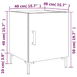 vidaXL Tables de chevet 2 pcs chêne fumé 40x40x50 cm bois d'ingénierie pas cher