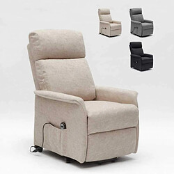 LE ROI DU RELAX Fauteuil Relax Électrique avec Système Releveur et Roulettes pour Personnes Agées Giorgia, Couleur: Beige 