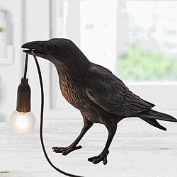 Avis Universal Lampe murale oiseau résine moderne italienne blanc noir lumière chambre lit lit décoration chambre décoration luminaire led (table noir assis)