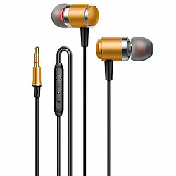 3.5Mm Dans L'Oreille Casque Basse Musique Écouteurs Filaire Intelligent Appel Casque Avec Microphone Pour Android V2 Or 