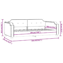 vidaXL Lit de repos taupe 100x200 cm tissu pas cher