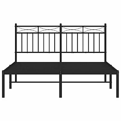 Maison Chic Lit adulte - Cadre de lit métal avec tête de lit,Structure du lit Contemporain pour chambre noir 140x190 cm -MN46511 pas cher