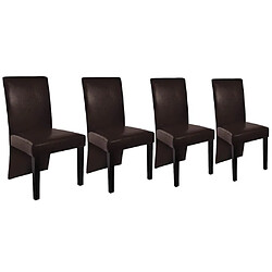 Maison Chic Lot de 4 Chaises à manger,Chaise pour cuisine marron foncé similicuir -MN17967