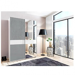 Inside 75 Armoire portes coulissantes COMBER 135 cm blanc / gris 