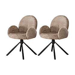 Avis Lisa Design Narla - lot de deux fauteuils rotatifs - en tissu bouclette sable