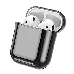 Shot Coque Effet Metal pour AirPods 3 APPLE Boitier de Charge Brillant Design Housse Protection (NOIR)