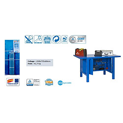 Simon Rack SimonRack - Kit Etabli avec un verrou 830x1500x730mm Charge 800 Kg - BT-6 METAL LOCKER 1500 BLEU