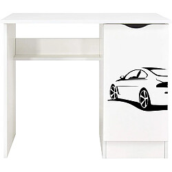 Leomark Bureau blanc avec étagère ROMA - Voiture 