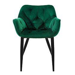 Avis ML-Design Lot de 4 chaises de salle à manger assise vert foncé en velours pieds métal noir