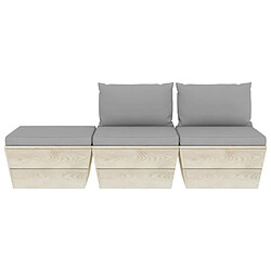 Avis Maison Chic Salon de jardin palette 3 pcs avec coussins - Table et chaises d'extérieur - Mobilier/Meubles de jardin Moderne épicéa imprégné -MN58574