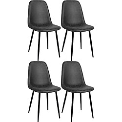 Non Lot de 4 chaises de salle à manger Napier en simili cuir 