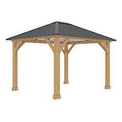 Pergola de Jardin Gardiun Tucson 10,72 m2 362x297x283 cm Bois stratifié | Piliers 14x14 cm | Couverture en acier | Fixation incluse