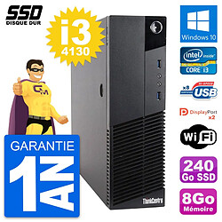 PC Lenovo ThinkCentre M83 SFF Intel i3-4130 RAM 8Go SSD 240Go Windows 10 Wifi · Occasion 