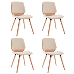 Maison Chic Lot de 4 Chaises à manger,Chaise pour cuisine crème similicuir -MN85504