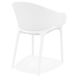 Alterego Chaise de terrasse perforée 'LUCKY' blanche design pas cher