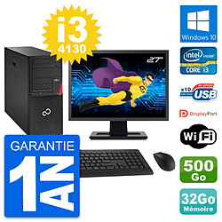 PC Tour Fujitsu P720 Ecran 27" i3-4130 RAM 32Go Disque 500Go Windows 10 Wifi - Occasion