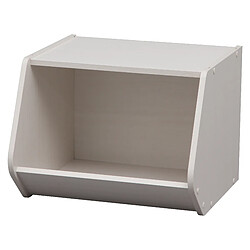 Iris Ohyama, Niche de rangement ouverte en bois, Modulable,Bureau, Salon - STB-400, L42.3 x P31.5 x H7.9 cm, Chêne Blanc