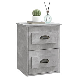 Acheter Maison Chic Table de chevet murale - Table de Nuit gris béton 41,5x36x53 cm