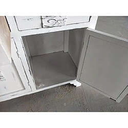 Avis Pegane Buffet haut Meuble de rangement en coloris blanc vintage - Longueur 122 x Hauteur 71 x Profondeur 38 cm