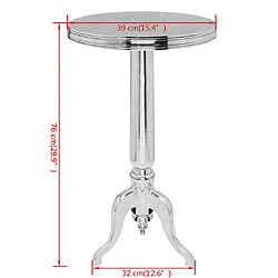 Avis vidaXL Table auxiliaire ronde Aluminium Argenté