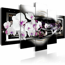 Paris Prix Tableau Imprimé Orchids on a Black Background 50 x 100 cm 