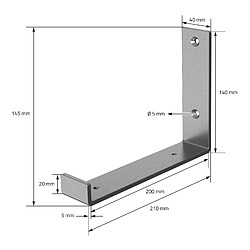 Avis Lot de 4 Supports d'Étagère ML-Design 20x4x14 cm, en Métal, Gris, Style Industriel