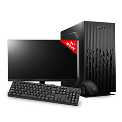 Aures Pc de Bureau Complet POWERPRO i101F RX64-24 Intel i3 10100F - DDR4 16GB - SSD 500GB - RX 6400 - Moniteur 24" & Accessoires