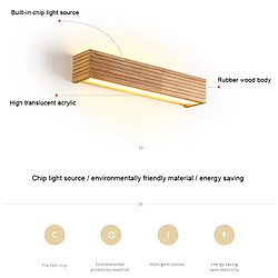 Avis Universal 8W Escalier Passage Applique en bois massif Chambre à coucher Lampe de chevet LED Salle de bains Miroir Lampe en bois (lumière chaude)