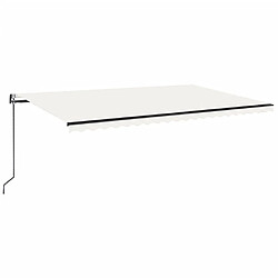 Maison Chic Auvent automatique | Store banne extérieur | Marquise avec capteur de vent et LED 500x350 cm Crème -MN37000