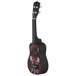 Bois Massif Ukelele 4 Cordes Rouge Squelette Lecteur De Musique Amateur Playset Ukulélé en bois massif