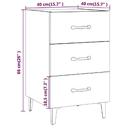 vidaXL Table de chevet gris béton 40x40x66 cm bois d'ingénierie pas cher