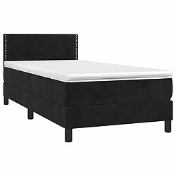 Acheter Sommier à lattes LED,Cadre à lattes de lit avec matelas pour Adulte Noir 90x200 cm Velours -MN33276