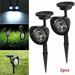 2x 4 LED Lampe Solaire Spotlight Eclairage Paysage Pelouse Jardin Ferme