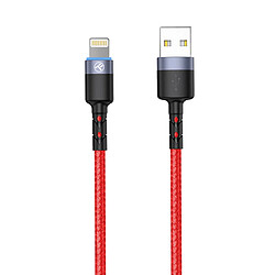 Câble de données Tellur USB vers Lightning avec lumière LED, 3A, 1,2 m, rouge