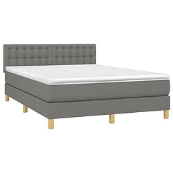 Avis Sommier à lattes,Cadre à lattes de lit et matelas et LED pour Adulte Gris foncé 140x190 cm -MN74617