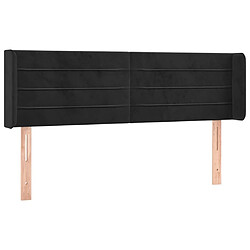 Maison Chic Tête de lit scandinave avec oreilles,meuble de chambre Noir 147x16x78/88 cm Velours -MN88526