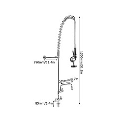 ComfortXL Robinet vertical g1/2 avec douchette extractible - accessoire de comptoir de bar