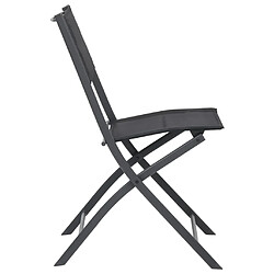 Acheter Maison Chic Lot de 4 Chaises de jardin,Fauteuil d'extérieur pliables Acier et textilène -MN93654