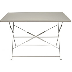 Avis The Home Deco Factory Table de jardin pliante Palerme 110 x 70 cm taupe.