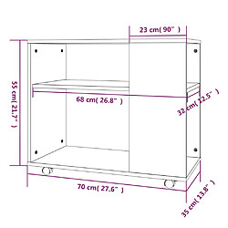 vidaXL Table d'appoint Chêne marron 70x35x55 cm Bois d'ingénierie pas cher