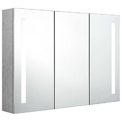 Helloshop26 Armoire de salle de bain à miroir led 89 x 14 x 62 cm MDF gris 02_0006607