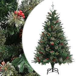 vidaXL Sapin de Noël avec pommes de pin Vert 120 cm PVC et PE 