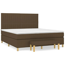 vidaXL Sommier à lattes de lit avec matelas Marron foncé 160x200 cm