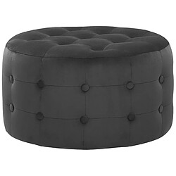 Beliani Pouf en velours noir d 55 cm TAMPA