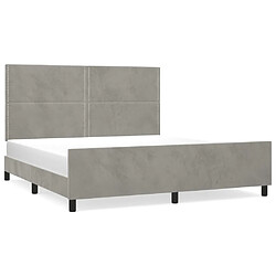 Maison Chic Cadre/structure de lit avec tête de lit pour adulte - Lit Moderne Chambre Gris clair 160x200 cm Velours -MN37033