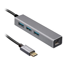 EKON Hub USB -C avec 3 ports USB-A + RJ45 