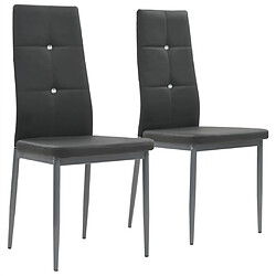 Decoshop26 Lot de 2 chaises de salle à manger cuisine design moderne synthétique gris CDS020574 