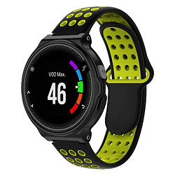 Wewoo Bracelet pour montre connectée Dragonne sport en silicone bicolore Garmin Forerunner 220 / Approach S5 / S20 Noir Jaune 