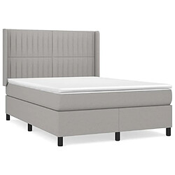 vidaXL Sommier à lattes de lit avec matelas Gris clair 140x200cm Tissu